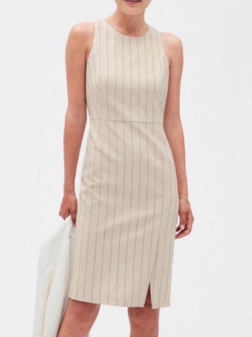 Banana Republic Pinstripe Sleeveless Midi Dress